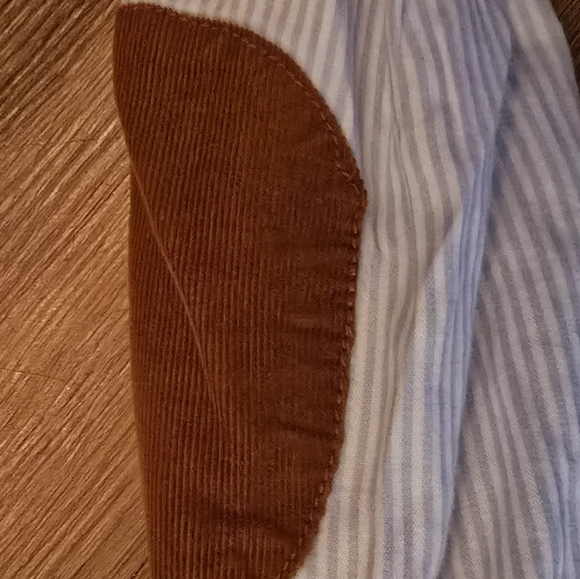 H&M long sleeve button down with corduroy elbow patches size 14 - Picture 9 of 9